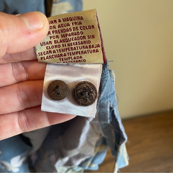 Seven Palm Hawaiian Shirt 100% Silk Size XL Green Tiki Hula Volcano Floral - Picture 6 of 6